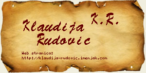 Klaudija Rudović vizit kartica